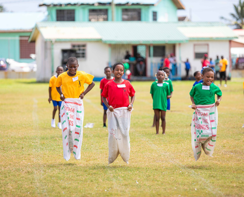 Dennery infant school sack race