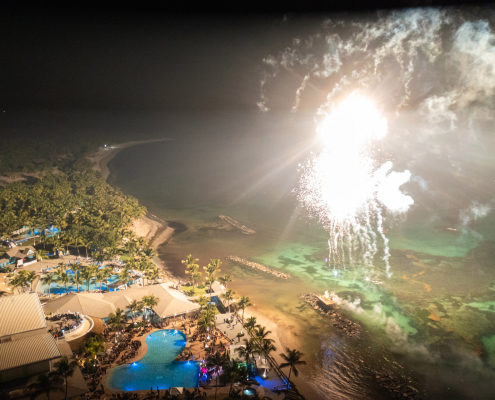 Coconut bay Saint Lucia annual New Years Eve fireworks