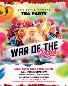 War of the Roses Tea Party Flyer Design