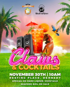 Muddlers Claws and Cocktails Flyer Design