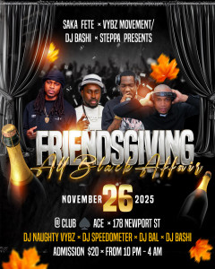 Friendsgiving All Black Affair Flyer Design