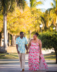 Joyful moment as a man proposes marriage to his girlfriend at Frederiksted, St. Croix